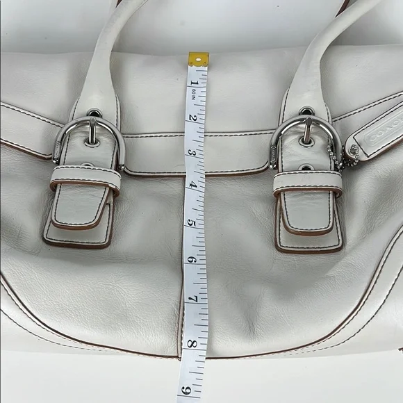 Coach White East West Buckle Leather Soho Hampton Shoulder Bag 9636 - Picture 15 of 15